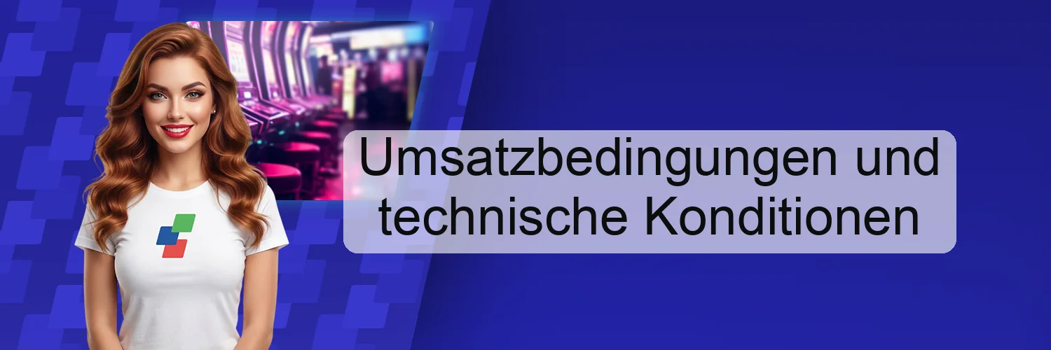 Umsatzbedingungen und technische Konditionen